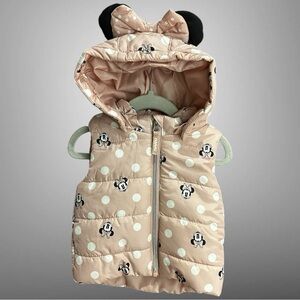 NWT H&M x Disney Minnie Mouse Padded/Puffer Vest / Size 6-9 Months